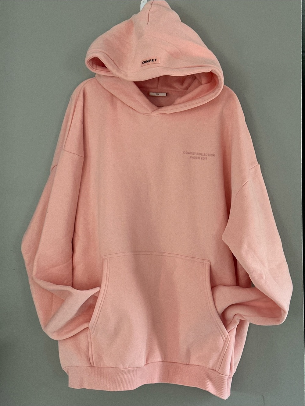 Comfort Collection Men’s Crewneck Hoodie in Soft Pink
